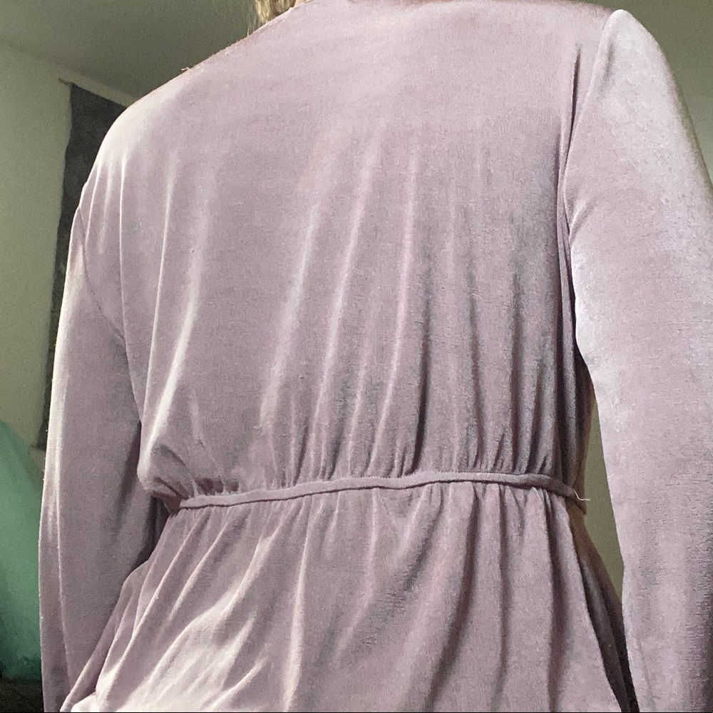 Inspired Hearts Mauve Flowy Sleeve Blouse - Picture 4 of 4